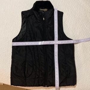 Jane Ashley Black Puffer Vest with Faux Fur Collar